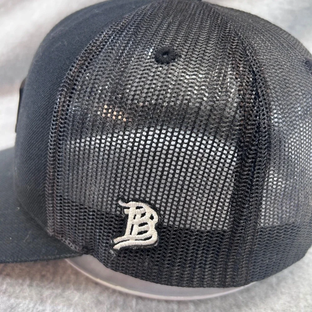 PBR Prep Baseball Report Mens Black Branded Bills Trucker Hat Snapback OSFM